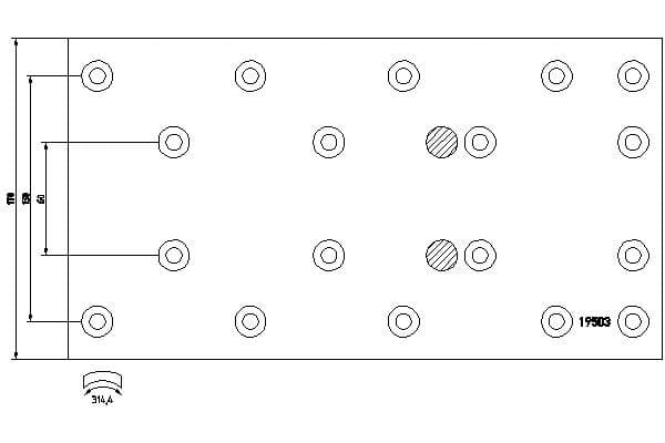 Brake shoe lining Achter/Voor (360x170. 1-overmaat, (EN) does not contain rivets) past: DAF 55  IVECO EUROCARGO I-III 01.91-09.15