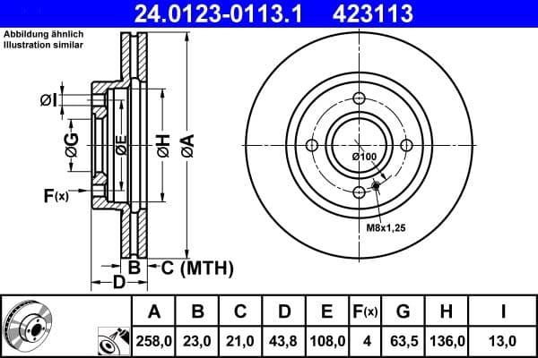Brake disc Voor Links/Rechts past: AUDI A4 B8  FORD FIESTA, FIESTA VI, KA+ III 1.0-1.8 11.07-