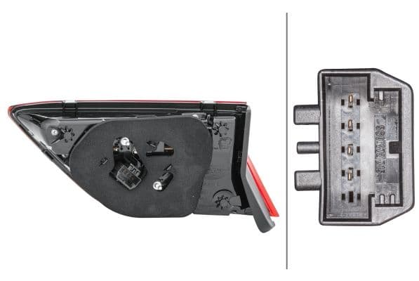 Achterlicht Links (binnen/bovenste deel, LED, kleur van het glas red, anti-fog licht) past: VW TIGUAN II 01.16-12.19