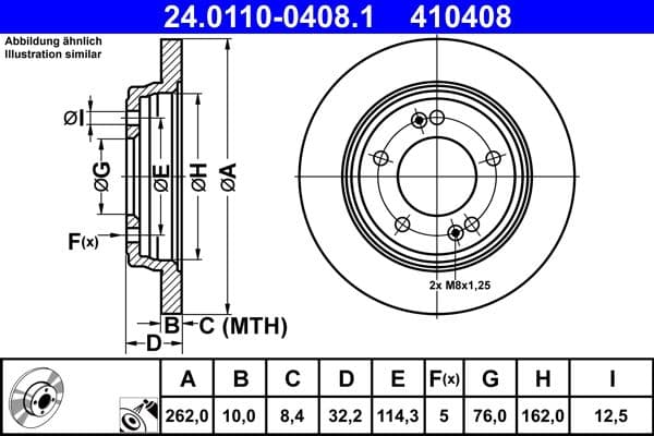 Brake disc Achter Links/Rechts past: HYUNDAI CRETA, ELANTRA VI, ELANTRA VII, I20 III, IONIQ  KIA CERATO IV, NIRO, NIRO I 1.6-Electric 10.15-