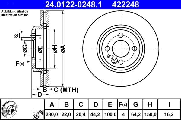 Brake disc Voor Links/Rechts past: MINI (R56), (R57), (R58), (R59), CLUBMAN (R55), CLUBVAN (R55) 1.4-2.0D 09.06-06.15