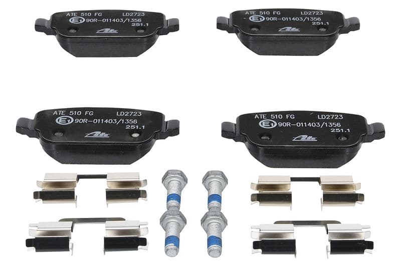 Keramische remblokken Achter (met extra's  met remklauw geleidingsbouten), past: FORD FOCUS II, GALAXY II, GALAXY MK II, KUGA I, MONDEO IV, S-MAX 1.6-2.5 05.06-06.15