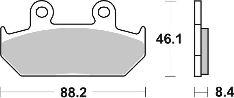 Brake pads Voor, beoogd gebruik: route, materiaal: keramisch / koolstof-7, 46,1x88,2x8,4mm past: HONDA CBR, NX, RS, VFR, VTZ, XL 125-1000 1986-1994