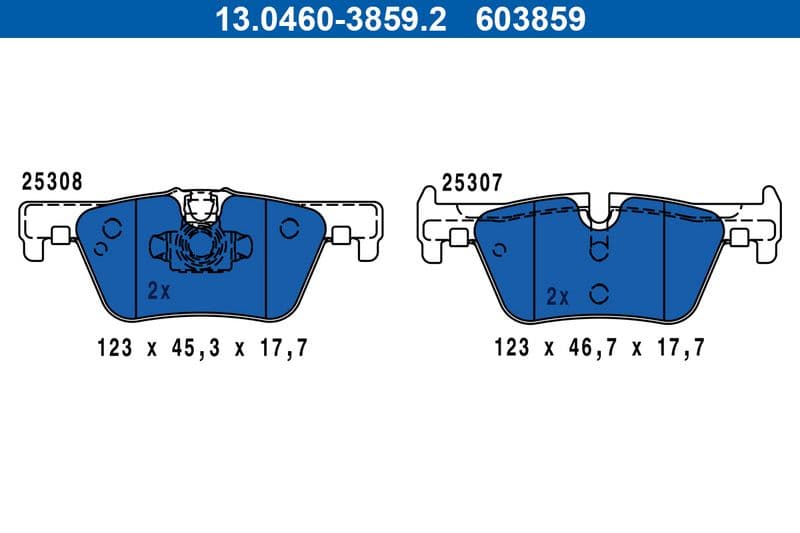 Remblokken set Achter , past: BMW 1 (F20), 1 (F21), 2 (F22, F87), 2 (F23), 3 (F30, F80), 3 (F31), 3 GRAN TURISMO (F34), 4 (F32, F82), 4 (F33, F83), 4 GRAN COUPE (F36) 1.5-2.0H 07.11-