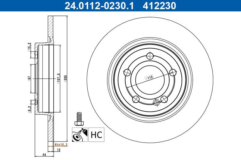 Brake disc Achter Links/Rechts past: MERCEDES A (V177), A (W177), B SPORTS TOURER (W247), CLA (C118), CLA SHOOTING BRAKE (X118), GLA (H247), GLB (X247) 1.3-2.0H 03.18-