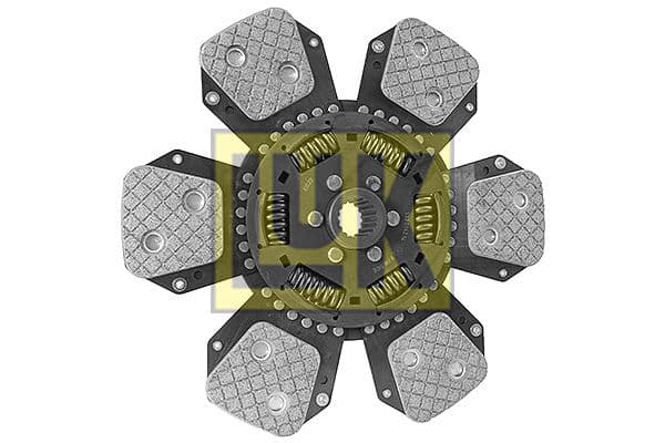 Koppelingsplaat/plaat keramiek (330mm  aantal peddels: 6) past: ZETOR 10520, 10540, 10641, 10741, 11441, 11641, 11741, 12441, 7520, 7540, 7540 E, 8011, 8045, 8045 CRYSTAL, 8520, 8540, 8540 E