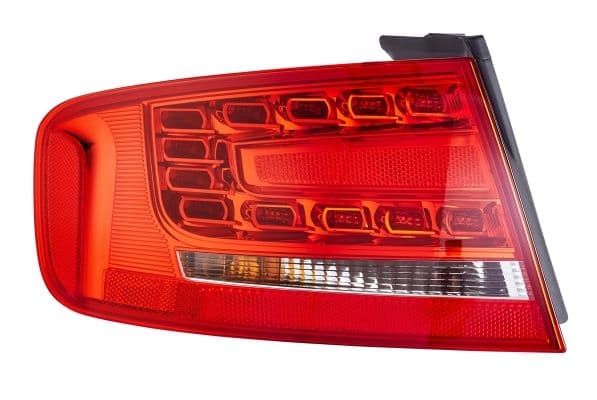 Achterlicht Links (extern, LED/P21W, kleur indicator oranje, kleur van het glas red) past: AUDI A4 B8 Saloon 11.07-10.11