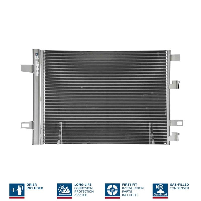 A/C condensator (met droger, (EN) additional fitting elements) past: DS DS 7  MERCEDES A (V177), A (W177), B SPORTS TOURER (W247), CLA (C118), CLA SHOOTING BRAKE (X118), GLA (H247) 1.2-Electric 04.16-
