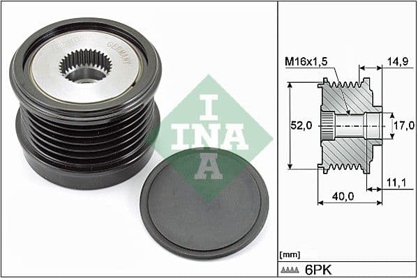 Dynamo poelie past: MERCEDES C (A205), C (C204), C (C205), C T-MODEL (S204), C T-MODEL (S205), C (W204), C (W205), E (A207), E (A238), E (C207), E (C238), E T-MODEL (S212) 1.6-2.0H 01.08-