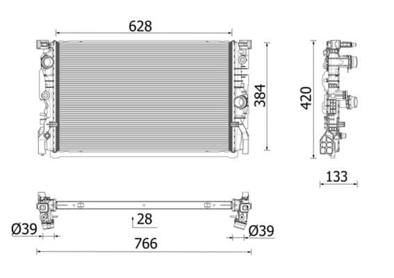 Motorradiator past: BMW 5 (G30, F90), 5 (G31), 6 GRAN TURISMO (G32), 7 (G11, G12), 8 (G14, F91), 8 (G15, F92), 8 GRAN COUPE (G16, F93) 2.0DH/3.0DH 11.19-