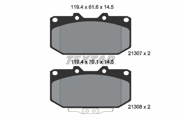 Remblokken set Voor , past: NISSAN 300ZX, SILVIA  SUBARU IMPREZA  TOYOTA YARIS 1.8-3.0 05.90-06.20