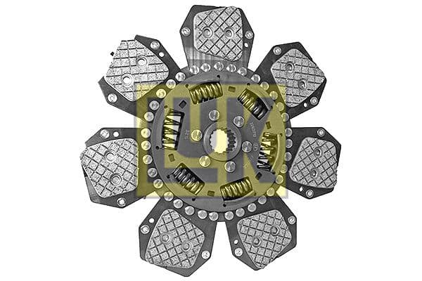 Koppelingsplaat/plaat keramiek (310mm  aantal peddels: 7) past: ZETOR 105 PLUS, 10541 PLUS, 110 PLUS, 65, 75, 85, 85 PLUS, 8541 PLUS, 95, 95 PLUS, 9541 PLUS