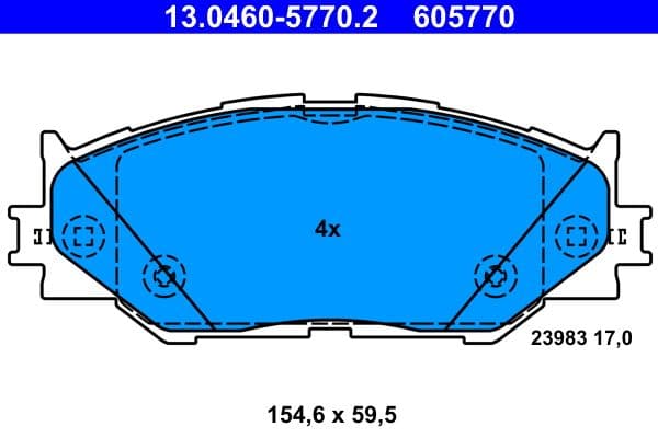 Remblokken set Voor , past: LEXUS IS C, IS II, IS III 2.2D-3.5 08.05-09.20