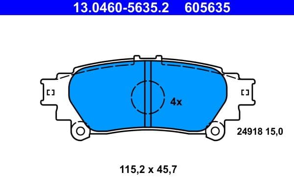 Remblokken set Achter , past: LEXUS GS, IS III, RX  TOYOTA PRIUS PLUS 1.8H-3.5H 12.08-