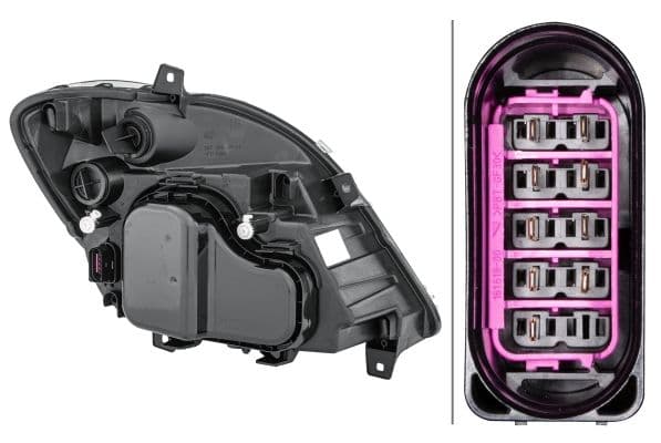 Koplamp Links (H7/H7/PY21W/W5W, elektrisch, met motor, met gloeilamp, kleur invoegen: verchroomd) past: MERCEDES SPRINTER 906 06.06-06.18