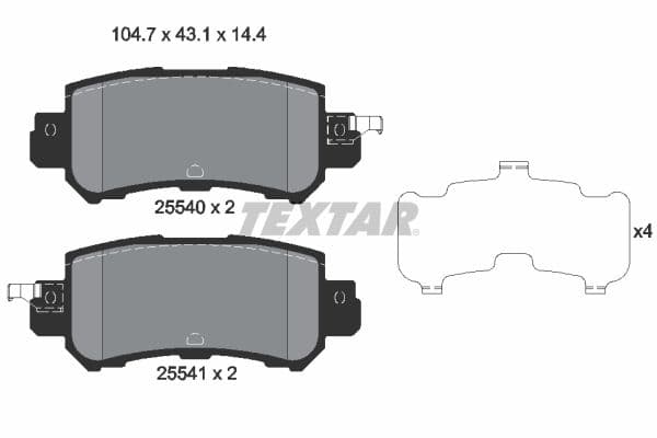 Remblokken set Achter (met extra's), past: MAZDA 2, CX-3, CX-5 1.5D-2.5 11.11-