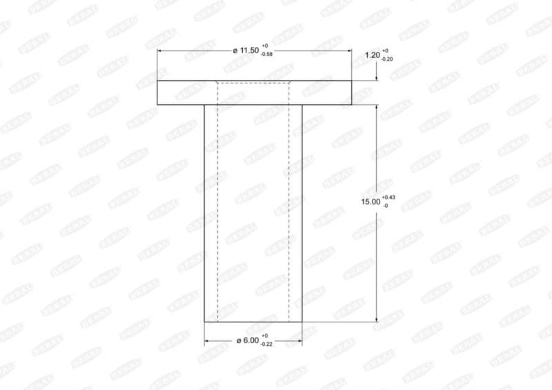 Rivet, drum brake lining