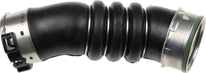 Intercooler slang Rechts (Uitlaatzijde, diameter 59/63mm, lengte 430mm, zwart) past: BMW 1 (E81), 1 (E82), 1 (E87) 2.0D 06.04-10.13