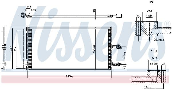 A/C condensator (met droger) past: VOLVO S60 III, S90 II, V90 II, XC60 II  POLESTAR POLESTAR 1 2.0-2.0H 03.16-