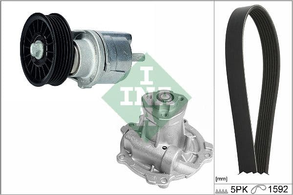 Multi-V-Snaar kit (rollen en waterpomp) past: AUDI A4 B5, A6 C5  VW PASSAT B5 1.9D/1.9DH 01.95-09.01
