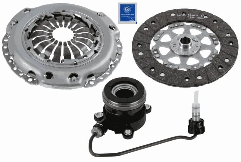 Koppelingskit met hydraulisch lager (230mm) past: OPEL ASTRA H, ASTRA H GTC, ASTRA J, SIGNUM, VECTRA C, VECTRA C GTS, ZAFIRA B 1.7D/2.0/2.2 05.03-10.15
