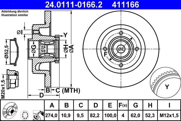 Remschijf met lager Achter Links/Rechts (met ABS ring) past: RENAULT MEGANE I, MEGANE SCÉNIC, SCENIC I 1.4-2.0 04.97-09.03