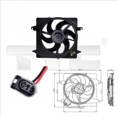 Radiatorventilator (met huisvesting) past: FORD KA, STREET KA 1.3/1.6 09.96-11.08