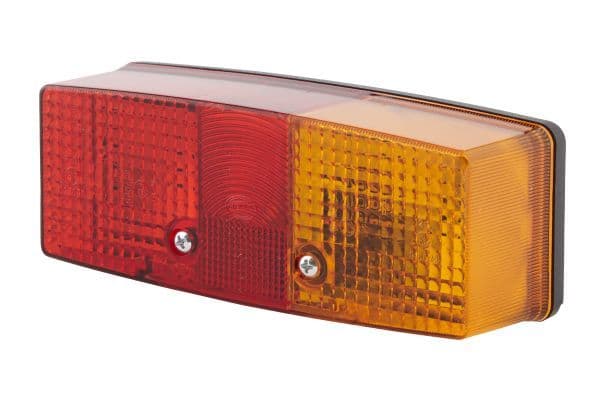 Achterlicht Rechts (P21W/R10W, 12/24V, geel/red/wit, met indicator, met stoplicht, parkeerlicht, met plaatverlichting) past: DEUTZ FAHR 11400 TTV, DX 4.31 2WD, DX 4.31 4WD, DX 4.51 2WD, DX 4.51 4WD