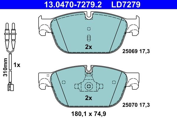 Keramische remblokken Voor , past: DS DS 4, DS 5  CITROEN C5 III, C6, DS4, DS5  PEUGEOT 308, 308 I, 407, 508, 508 I, RCZ 1.6-3.0D 03.04-
