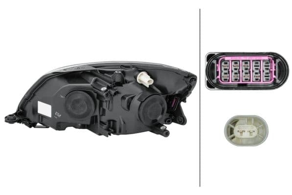 Koplamp Rechts (H7/PY21W/W5W, elektrisch, met motor, kleur invoegen: zwart) past: SKODA FABIA II, ROOMSTER 03.10-04.15