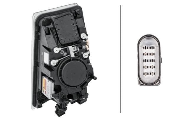Koplamp Rechts (D2S/H7/LED/PY21W, handleiding, zonder motor, kleur invoegen: verchroomd, kleur indicator: transparant) past: VOLVO FH, FH II, FH16, FM 09.05-