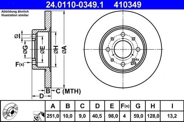 Brake disc Achter Links/Rechts past: ALFA ROMEO MITO 0.9-1.6D 08.08-10.18