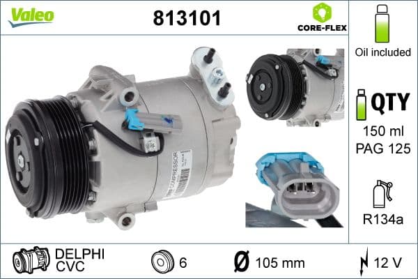 Airconditioning compressor past: OPEL ASTRA H, ASTRA H CLASSIC, ASTRA H GTC, ZAFIRA B 1.2-2.0 01.04-
