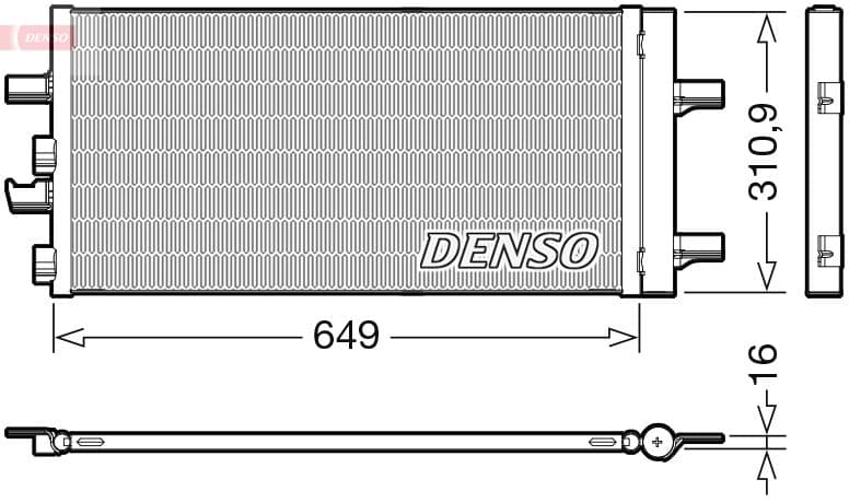 A/C condensator (met droger) past: BMW 1 (F40), 2 (F45), 2 GRAN COUPE (F44), 2 GRAN TOURER (F46), 2 GRAN TOURER VAN (F46), X1 (F48), X2 (F39)  MINI (F55), (F56), (F57) 1.2-2.0D 09.13-