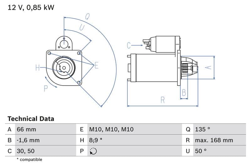 Starter (12V, 0,8kW, gereviseerd) past: RENAULT CLIO II, GRAND SCENIC II, KANGOO, KANGOO EXPRESS, LAGUNA I, LAGUNA II, MEGANE I, MEGANE I CLASSIC, MEGANE I COACH, MEGANE II 1.4/1.6/1.6LPG 03.96-
