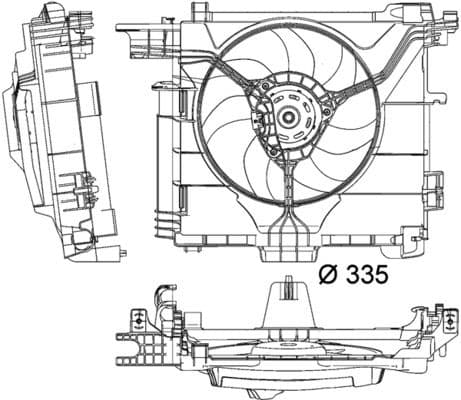 Radiatorventilator (met huisvesting) past: SMART FORTWO 0.8D/1.0/Electric 01.07-