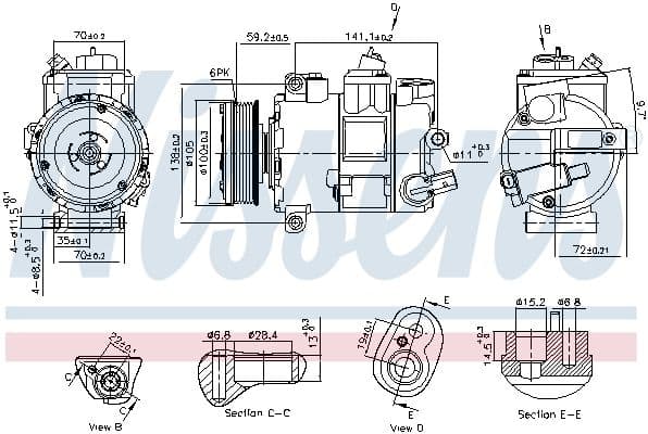 Airconditioning compressor past: VW CALIFORNIA T6 CAMPER, MULTIVAN T6, TRANSPORTER T6, TRANSPORTER T6 / CARAVELLE T6 2.0 04.15-07.19