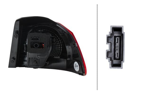 Achterlicht Links (extern, W16W/WY21W, kleur van het glas red/wit) past: VW GOLF VI 10.08-11.13