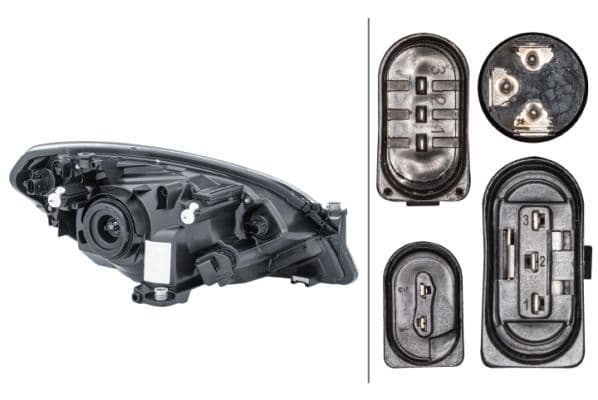 Koplamp Links (H4/PY21W/W21, elektrisch, met motor, kleur invoegen: verchroomd) past: SKODA CITIGO 10.11-03.17