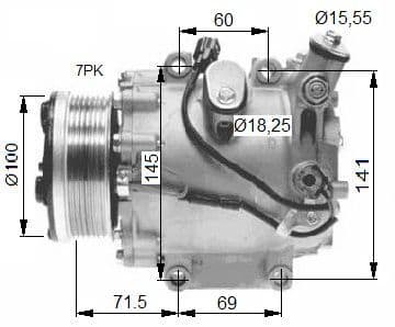 Airconditioning compressor past: HONDA CIVIC VIII 2.2D 09.05-12.11