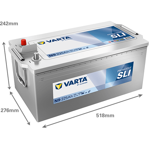 Batterij 12V 225Ah/1150A (EN) PROMOTIVE SLI (L+ Standaard terminal) 518x276x242 B00 - geen montageflens (Beginnen)