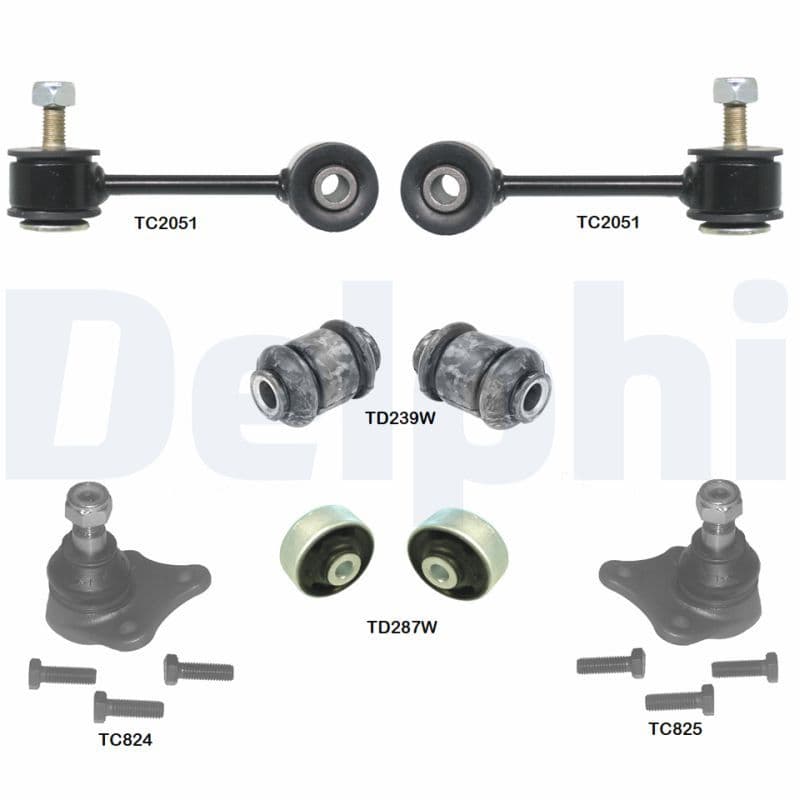 Reparatieset voor ophanging Voor past: SEAT LEON, TOLEDO II  SKODA FABIA I, OCTAVIA I  VW BORA, BORA I, GOLF IV, NEW BEETLE, POLO IV 1.2-2.8 09.96-12.13