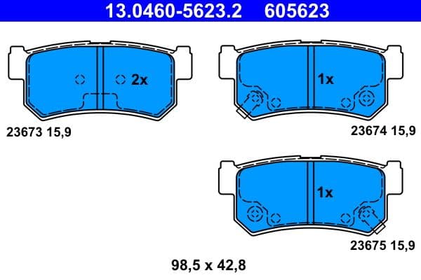 Remblokken set Achter , past: CHEVROLET CAMARO, CORVETTE  DAEWOO REXTON  SSANGYONG ACTYON I, ACTYON SPORTS I, ACTYON SPORTS II, KYRON, REXTON / REXTON II, REXTON W / REXTON 2.0D-5.7 10.84-