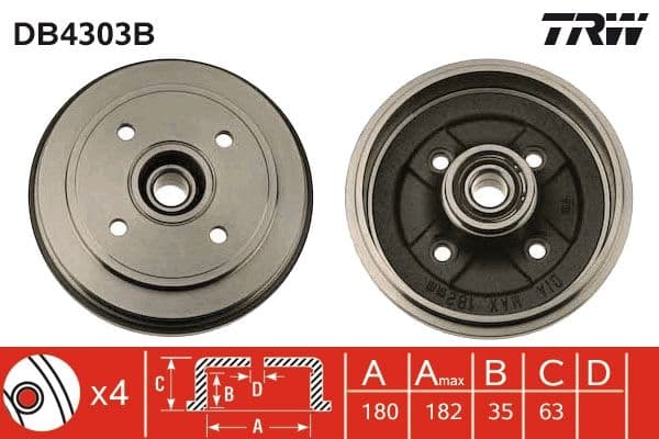 Brake drum Achter past: NISSAN PIXO  OPEL AGILA A  SUZUKI ALTO VI, ALTO VII, IGNIS I, WAGON R, WAGON R+ 1.0-1.3 05.00-