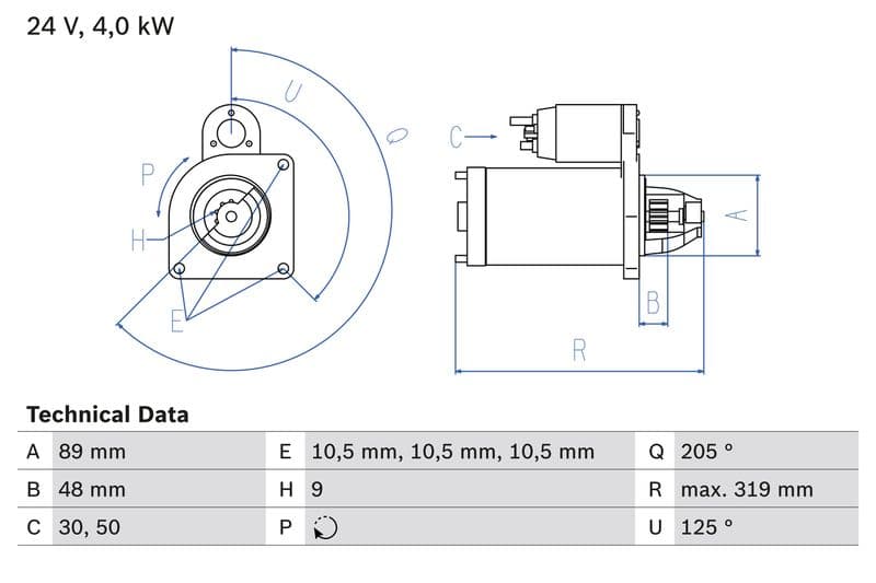 Starter (24V, 4kW, gereviseerd) past: MERCEDES ACCELO, ATEGO, ATEGO 2, AXOR, AXOR 2, CITARO 2, CITARO (O 530), CITO (O 520), CONECTO (O 345), ECONIC, INTEGRO (O 550) M902.900-OM926.990 01.84-