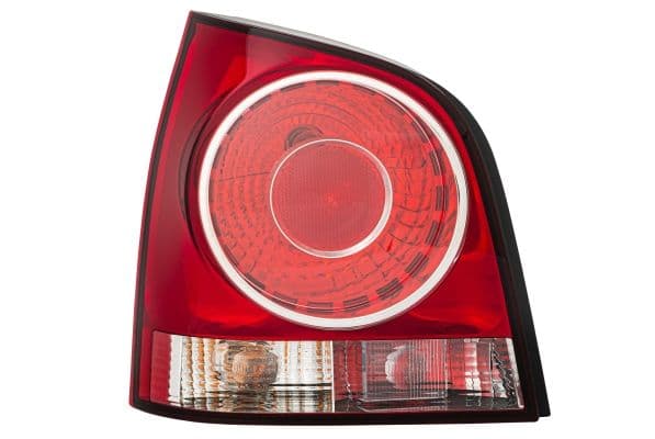 Achterlicht Links (P21/4W/P21W/R5W, kleur van het glas red/transparant, anti-fog licht) past: VW POLO IV 9N3 Hatchback 04.05-11.09