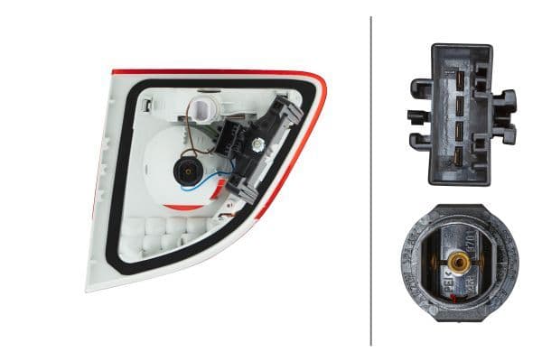 Achterlicht Links (binnen, W16W, kleur van het glas red/transparant, anti-fog licht, achteruitrijlicht) past: BMW 5 E60, E61 Stationwagon 02.07-12.10