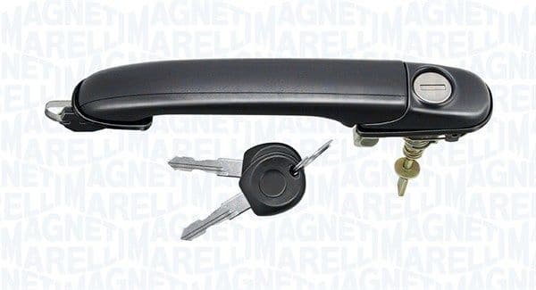 Door handle Voor Links (extern, met slotgat, met slot, zwart) past: VW POLO, POLO III, POLO III CLASSIC 1.0-1.9D 10.94-01.02
