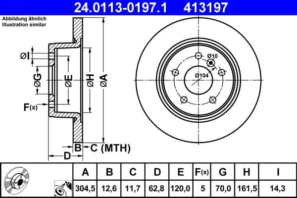 Brake disc Achter Links/Rechts past: LAND ROVER DISCOVERY II, RANGE ROVER II, RANGE ROVER III 2.5D-4.6 07.94-08.12