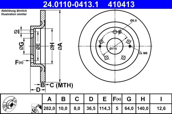 Brake disc Achter Links/Rechts past: HONDA CIVIC X 1.0-1.8 09.15-